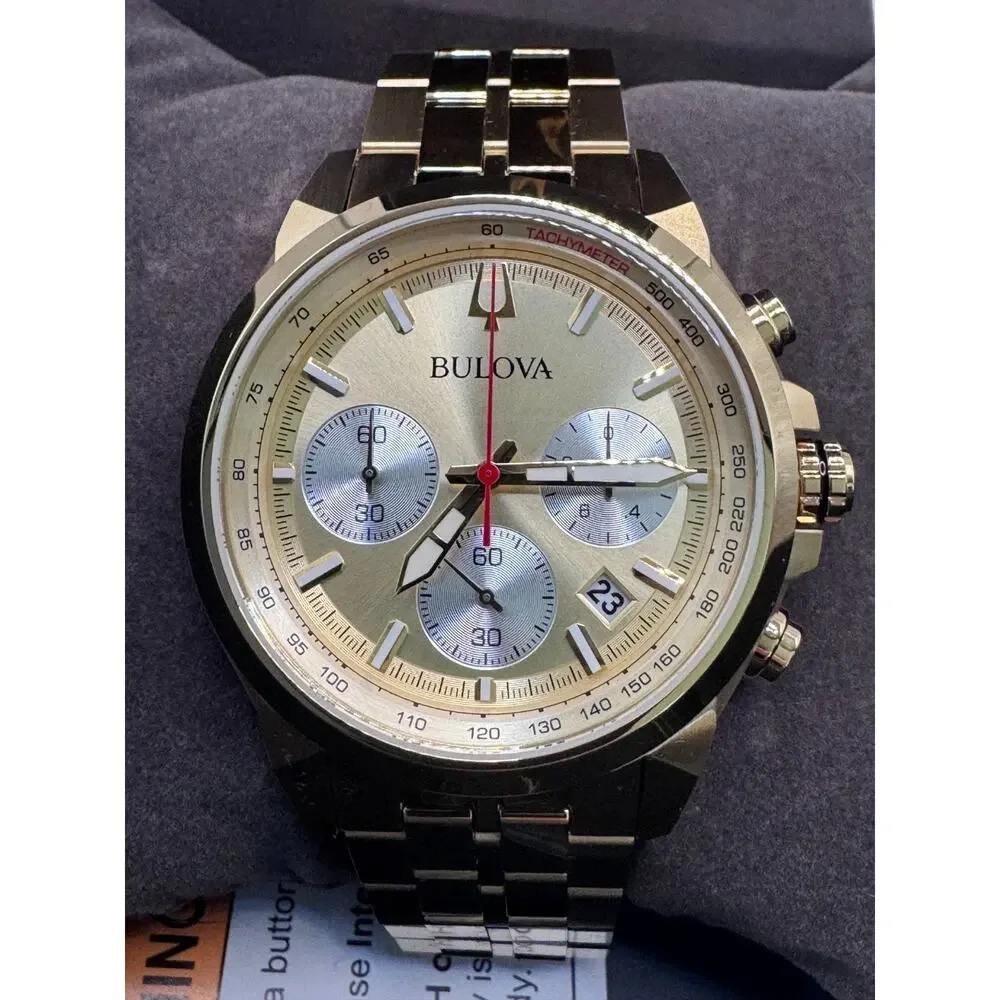 NEW Bulova 97B217 Classic Chronograph Stainless Steel Quartz Men's Watch